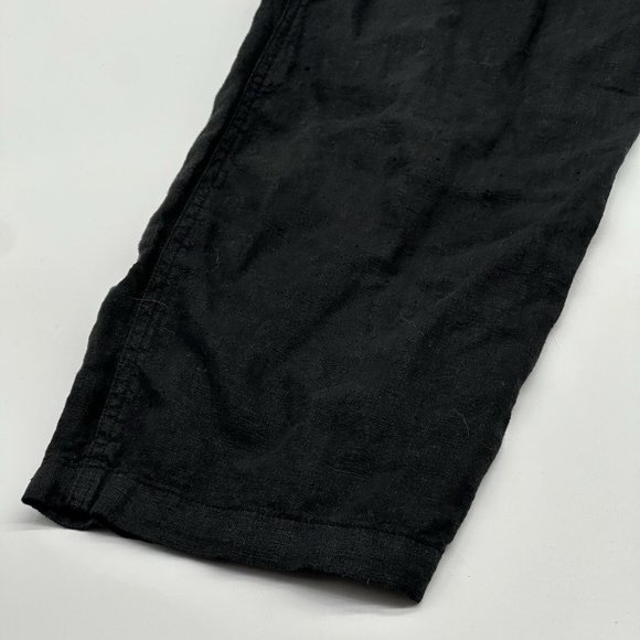 MATE the Label Women's Size Medium Black Linen Long Sleeve Button-Up Jumpsuit - Picture 12 of 15